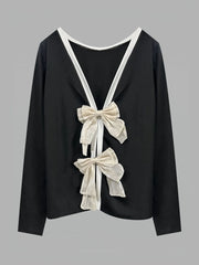 Long Sleeve Bow Tie Back T-Shirt