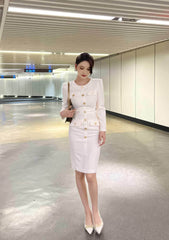 Long Sleeve Buttoned Down Blazer Dress