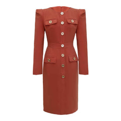 Long Sleeve Buttoned Down Blazer Dress