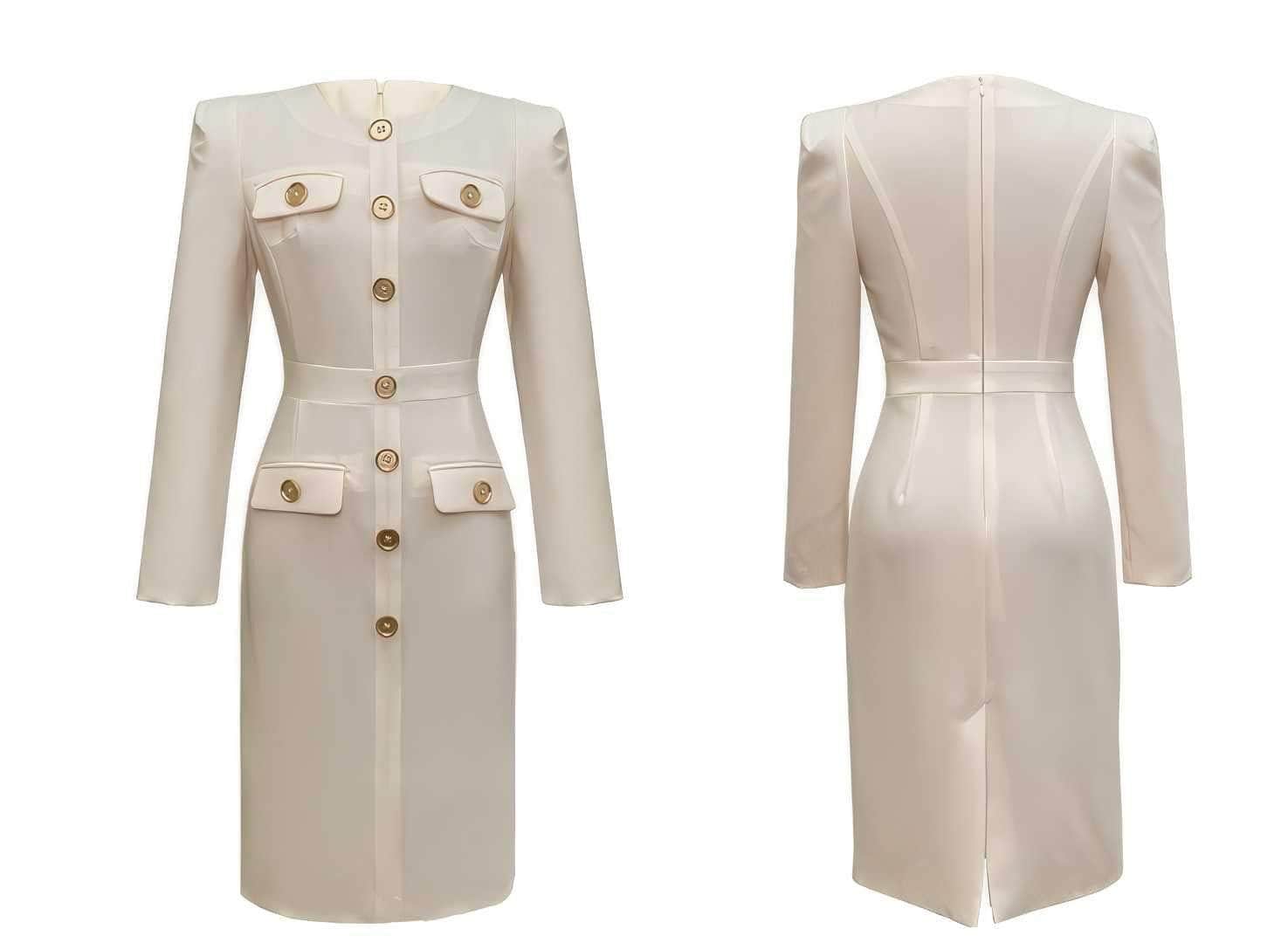Long Sleeve Buttoned Down Blazer Dress