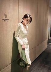 Long Sleeve Buttoned Down Blazer Dress