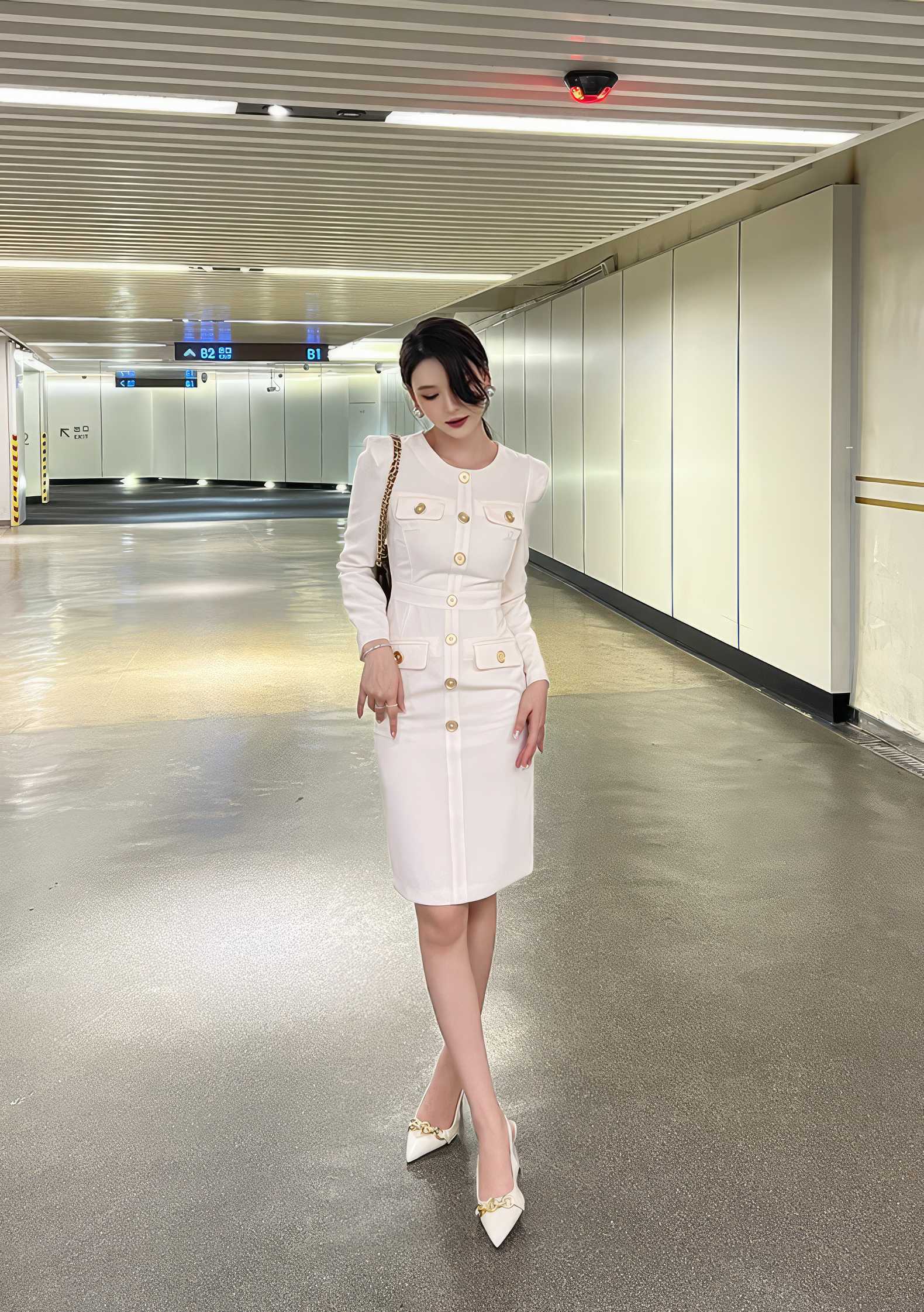 Long Sleeve Buttoned Down Blazer Dress