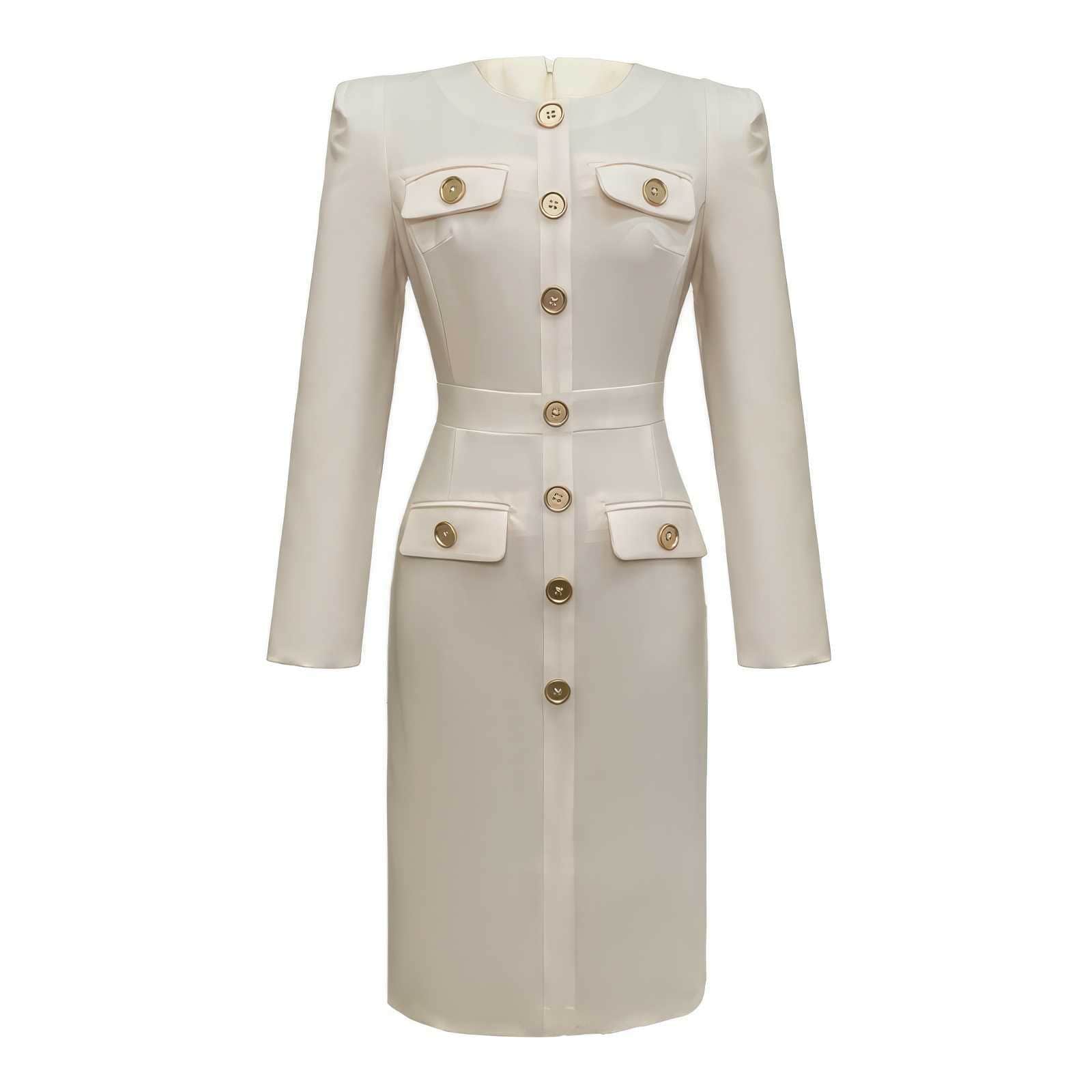 Long Sleeve Buttoned Down Blazer Dress