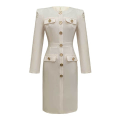 Long Sleeve Buttoned Down Blazer Dress