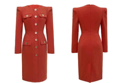 Long Sleeve Buttoned Down Blazer Dress
