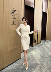 Long Sleeve Buttoned Down Blazer Dress