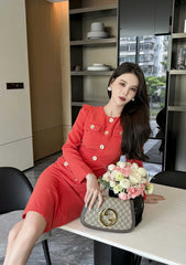 Long Sleeve Buttoned Down Blazer Dress