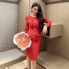 Long Sleeve Buttoned Down Blazer Dress