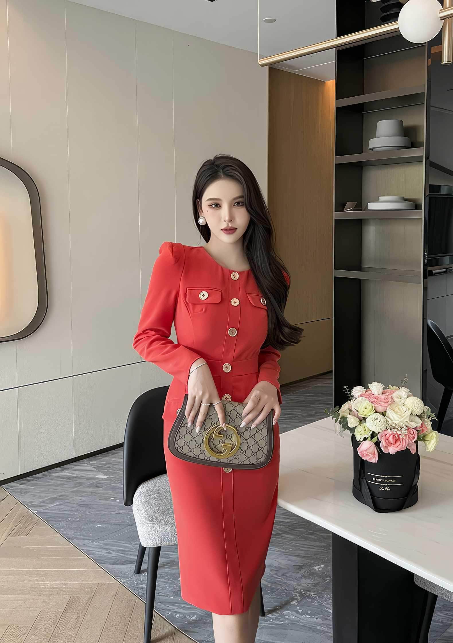Long Sleeve Buttoned Down Blazer Dress