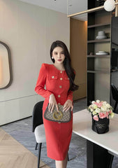 Long Sleeve Buttoned Down Blazer Dress