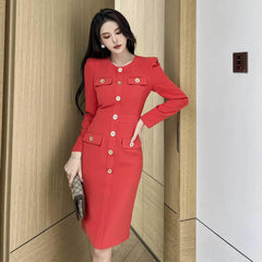 Long Sleeve Buttoned Down Blazer Dress
