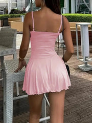 Long Sleeve Crop Top and Cami Dress Set