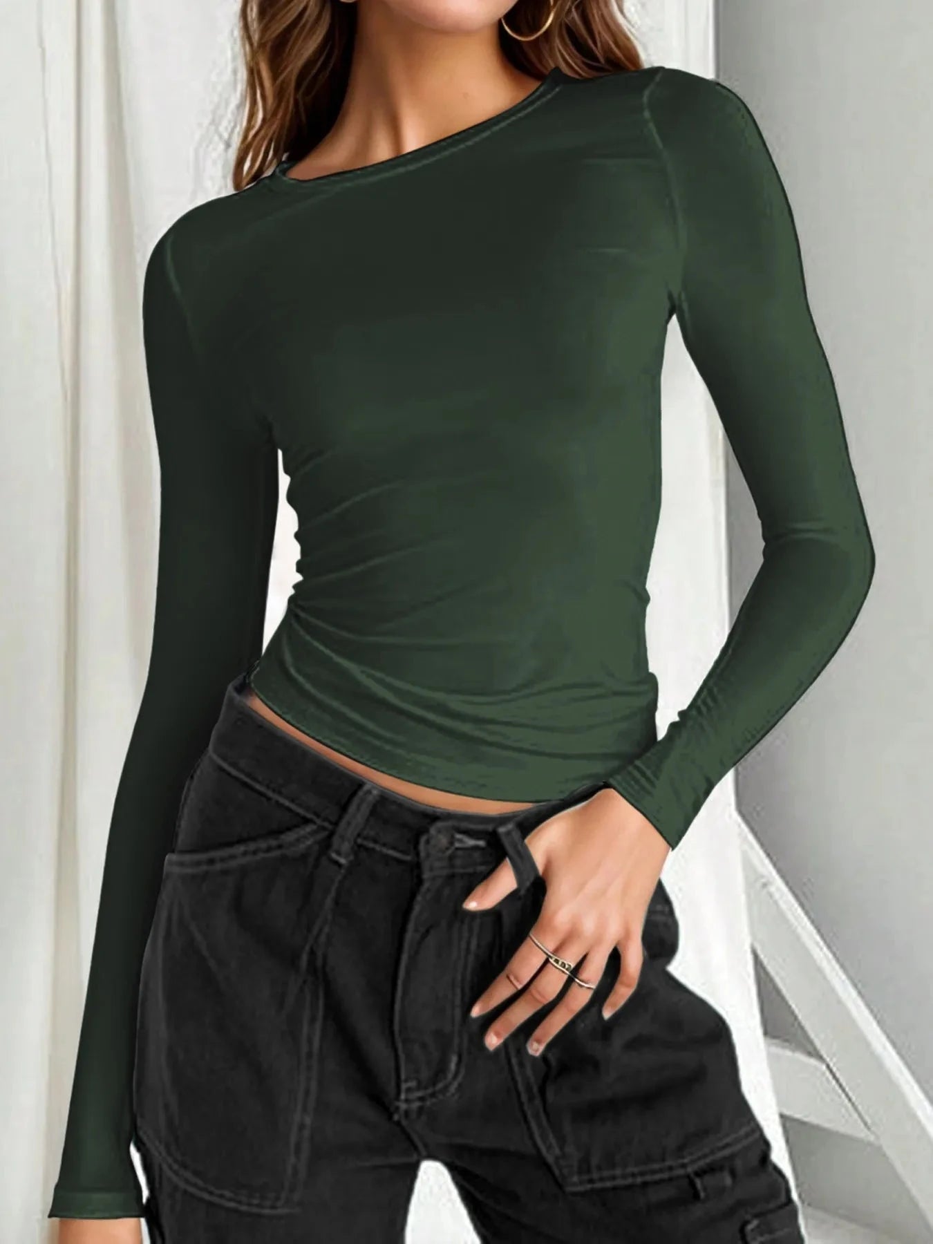 Long Sleeve Cropped T-Shirt