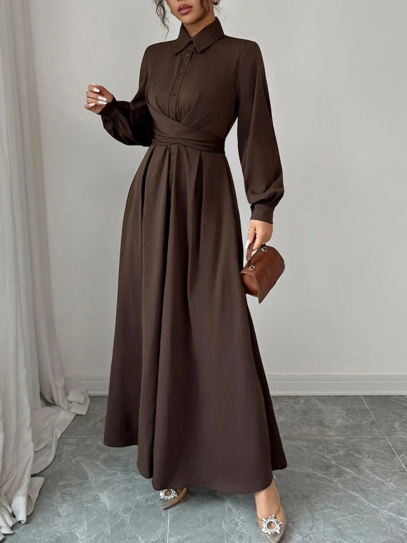 Long Sleeve Maxi Shirt Dress