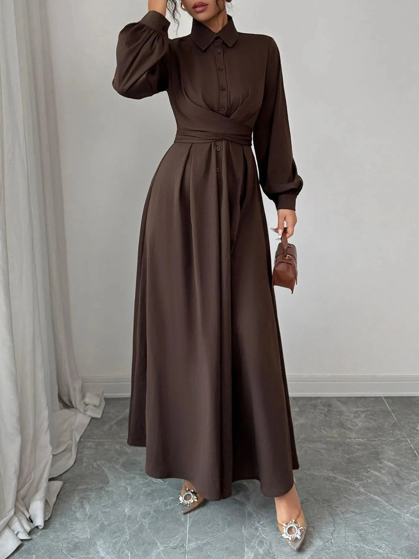 Long Sleeve Maxi Shirt Dress
