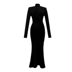 Long Sleeve Mockneck Mermaid Maxi Dress