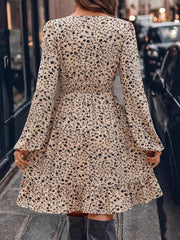 Long Sleeve Surplice A-Line Dress