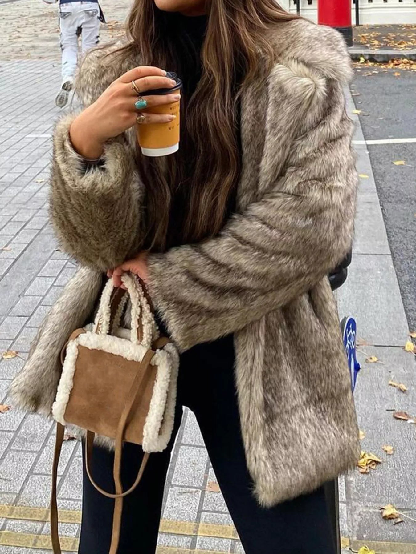 Long Sleeve Winter Faux Fur Outerwear