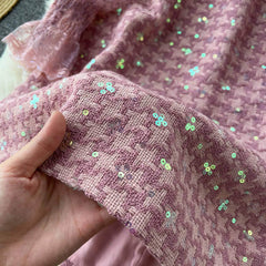 Long Sleeves Embroidered Ruched A-line Mesh Dress