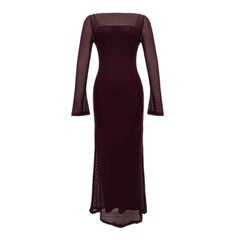 Long Sleeves Strappy Sheer Mermaid Dress