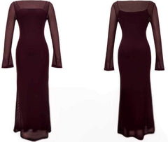 Long Sleeves Strappy Sheer Mermaid Dress