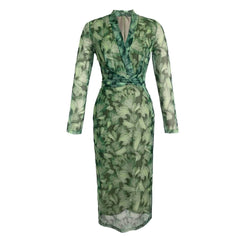 Longsleeve Wrapped Floral Midi Dress