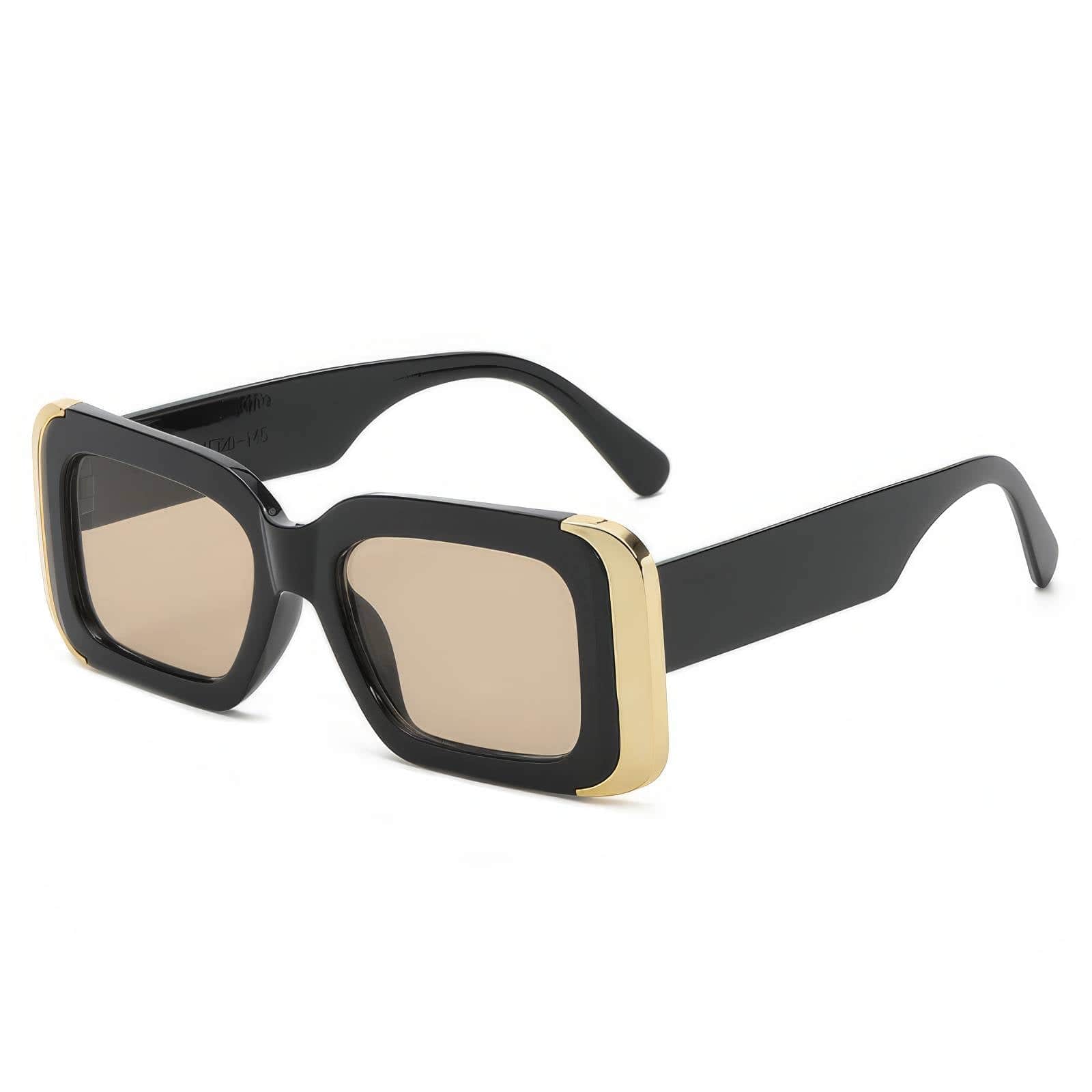 Luxurious Granite Marble Thick Sunglasses Black/brown / Resin