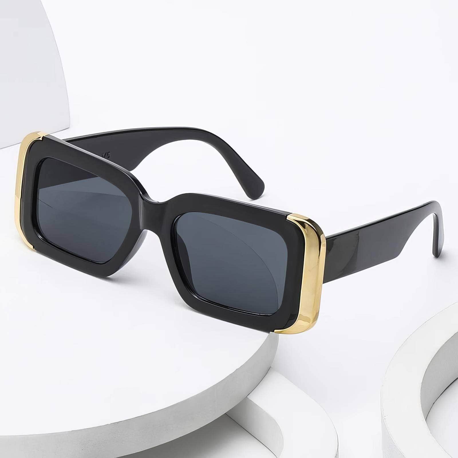 Luxurious Granite Marble Thick Sunglasses black/gray / Resin