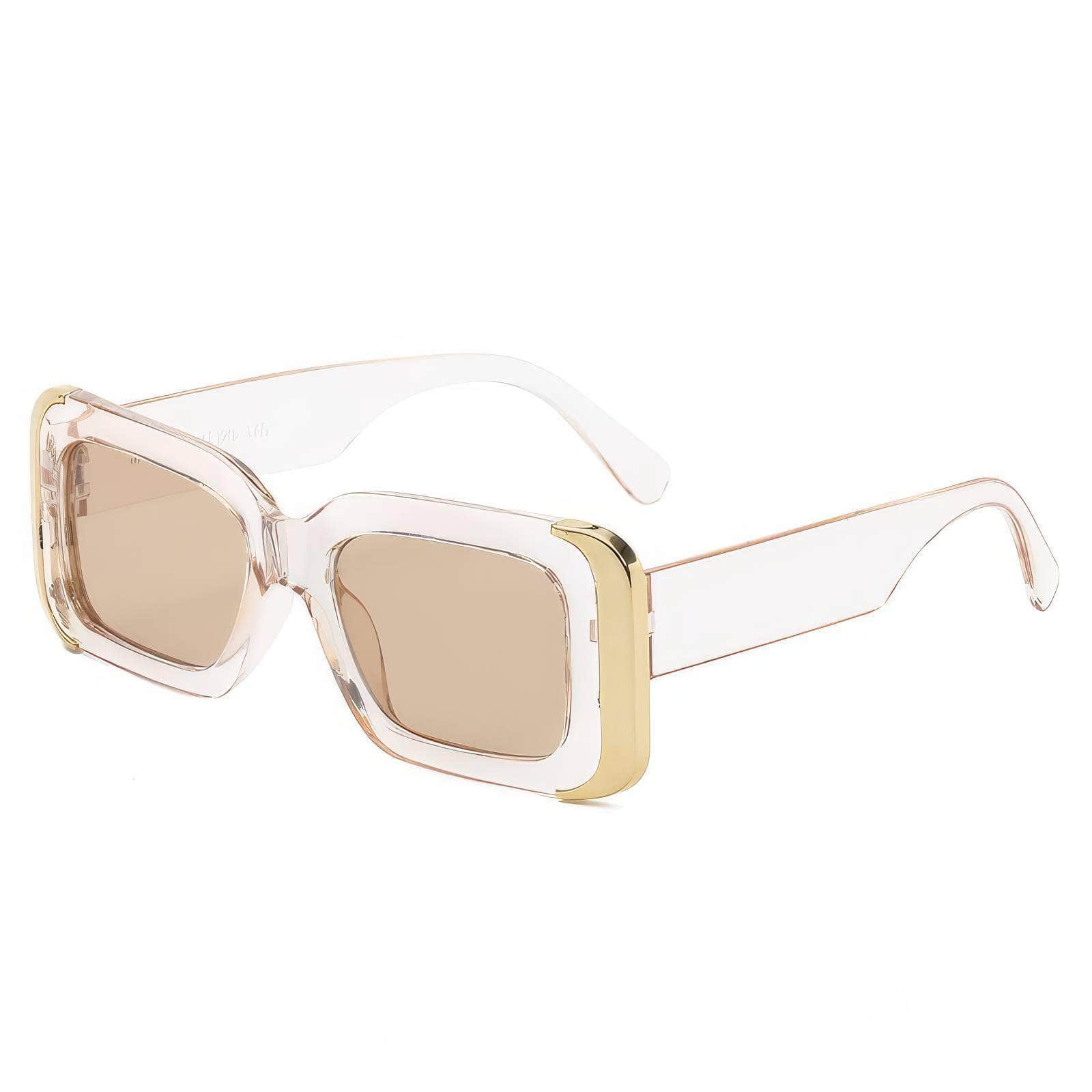 Luxurious Granite Marble Thick Sunglasses champagne/brown / Resin