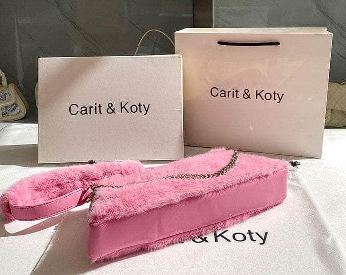 Luxurious Vegan Fur Hobo Handbag