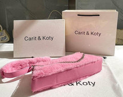 Luxurious Vegan Fur Hobo Handbag