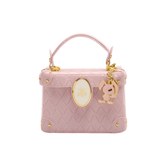 Luxury Box Leather Crossbody Handbag with Accessory