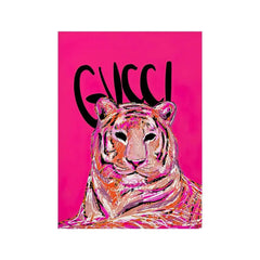 Luxury Brand Animals Canvas: Hypebeast Tiger Portrait Picture 1 / 10x15cm No Frame
