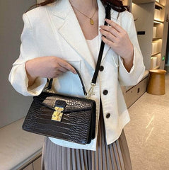 Luxury Crocodile Pattern Leather Handbag