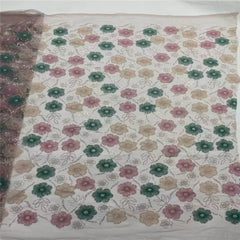 Luxury Embroidery Floral Mesh Lace Tulle Bead Decor Fabric-G5H6J