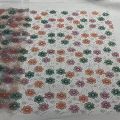 Luxury Embroidery Floral Mesh Lace Tulle Bead Decor Fabric-G5H6J