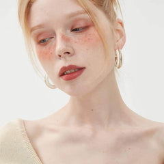 Luxury Enamel Gold Detailed Hoop Earrings