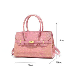 Luxury Exotic Crocodile Skin Leather Handbag