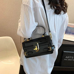 Luxury Flap Handbag with Buckle Decor