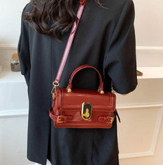 Luxury Flap Handbag with Buckle Decor