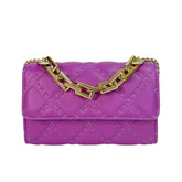 Luxury Rhombic Design Leather Bag Purple