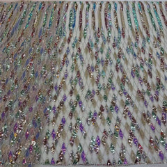 Luxury Sequin Lace French Net Embroidery Diamonds Decor Fabric-N9P0Q