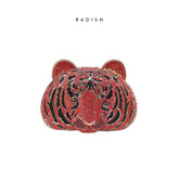 Luxury Sparkling Tiger Crystal Clutch Purse Small / Golden Jungle