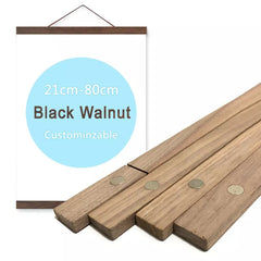 Magnetic DIY Wood Poster Frame: Teak Pine Hangers Kit for Pictures, Canvas Prints, Poster Scroll Artwork teak color frame / 21cm