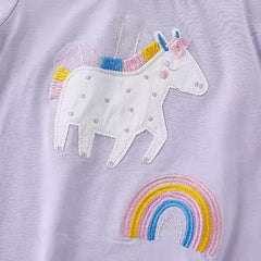 Malwee Toddler Long-Sleeve T-Shirt with Magical Unicorn and Rainbow Applique