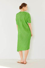 Marina West Swim Pleated Dolman Sleeve Dress