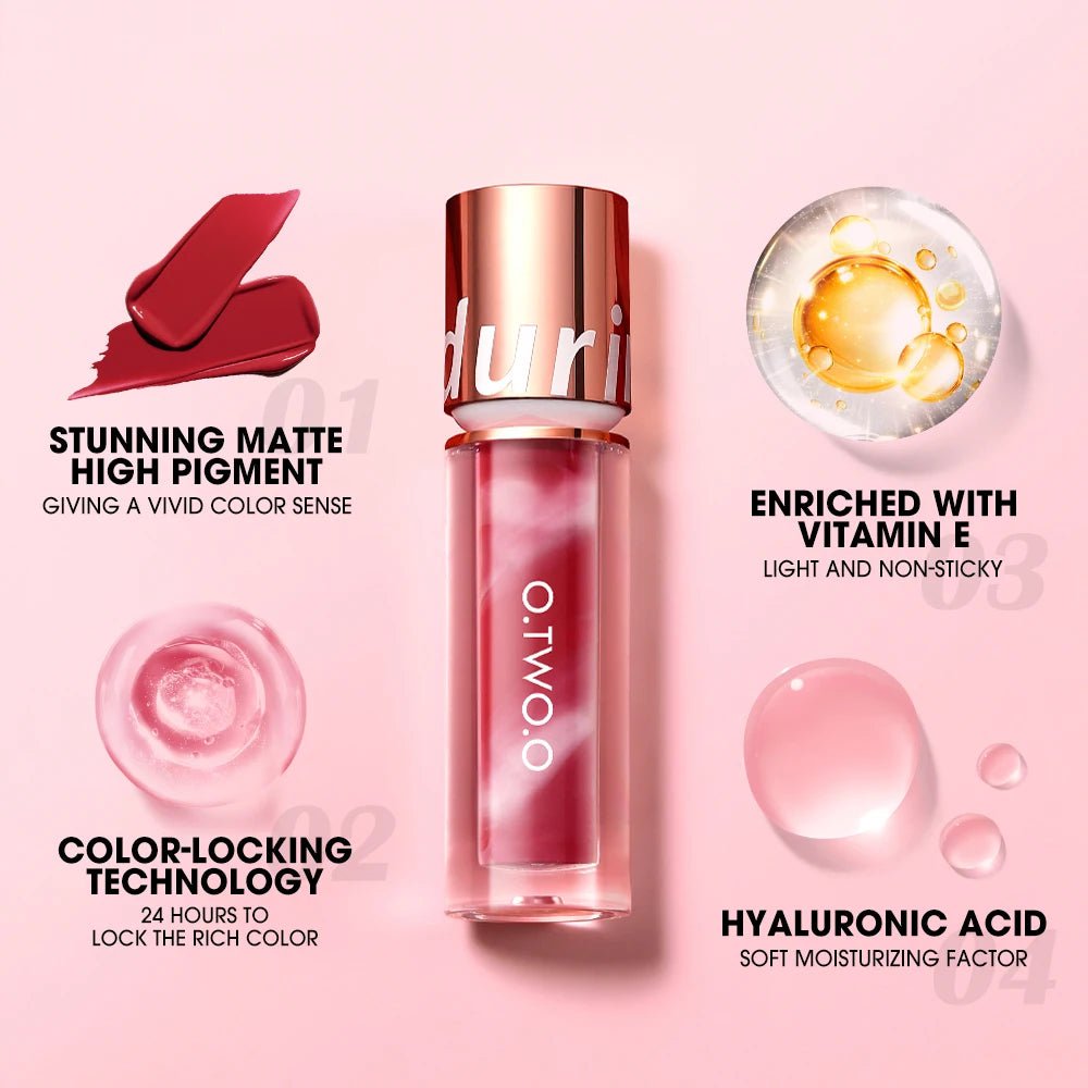 Matte Lipstick: Waterproof, Lip Gloss Cosmetics, Non-Stick Cup, Long Lasting - Makeup for Women, Lip Ink Lip Tint