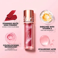 Matte Lipstick: Waterproof, Lip Gloss Cosmetics, Non-Stick Cup, Long Lasting - Makeup for Women, Lip Ink Lip Tint