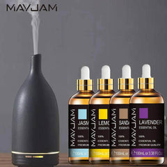 MAYJAM Essential Oils: 10ml, 30ml, 100ml for Humidifier Diffuser - Lavender, Jasmine, Eucalyptus, Ylang Ylang, Vanilla, Tea Tree Aroma Oil