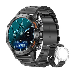 MELANDA Steel 1.39" Bluetooth Smartwatch for Men steel black